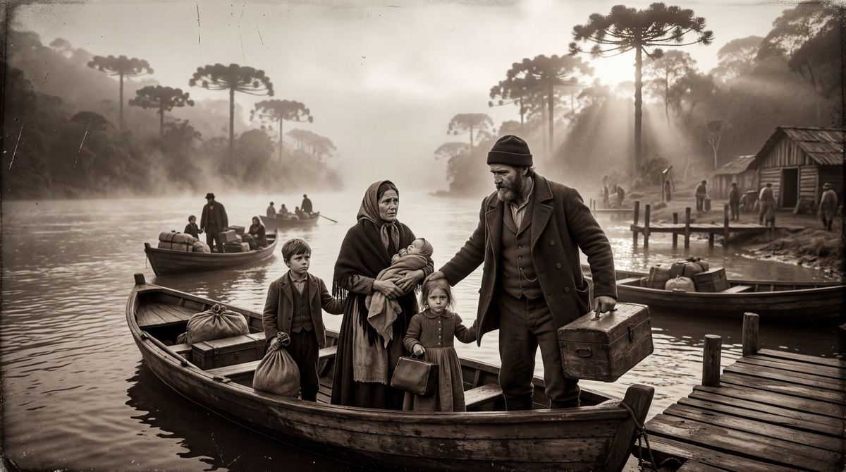 Imigrantes Poloneses — Ilustração IA